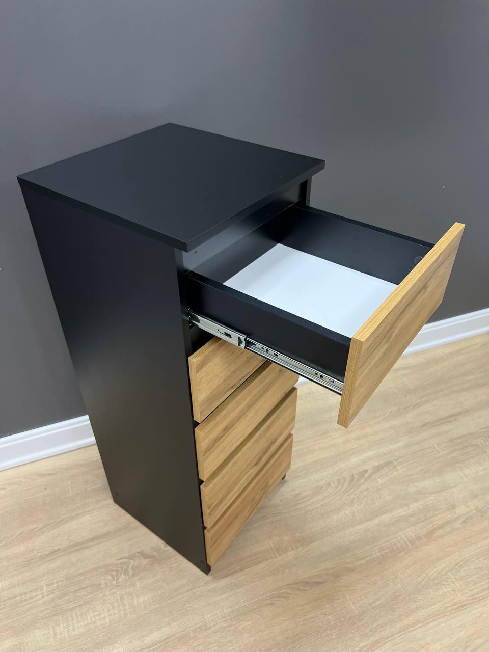 Комод Дакар 5 шухляд 400х1050х410 мм Чорний/Дуб Аппалачі - фото 2 Комод Дакар 5 шухляд 400х1050х410 мм Чорний/Дуб Аппалачі - фото 2