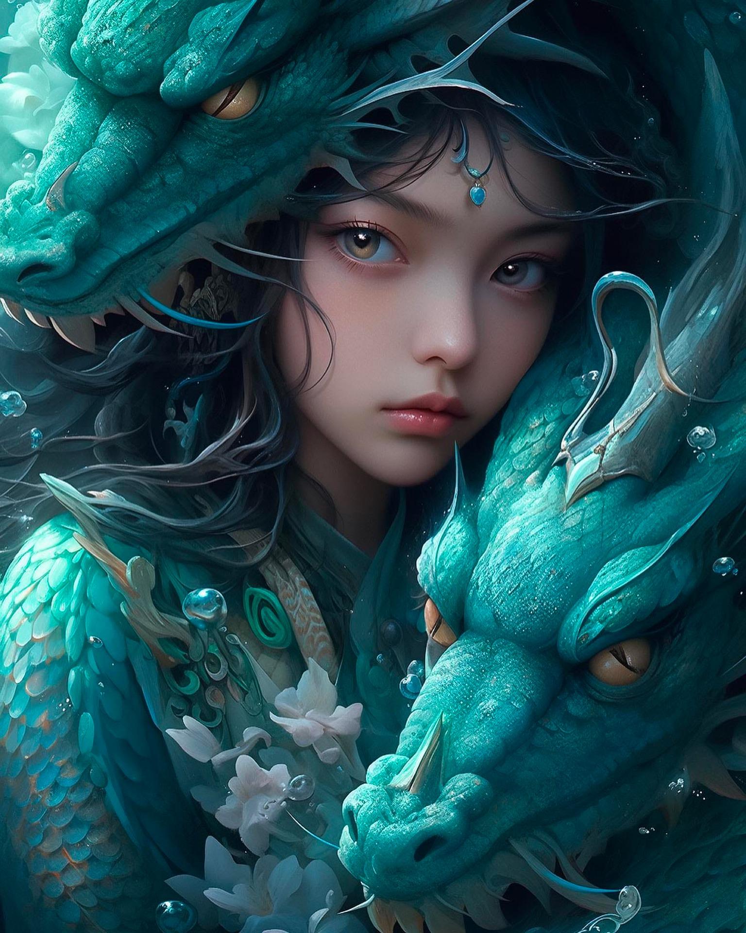 Пазл дерев'яний Дівчинка і дракон А3 картонна коробка 200 ел. (Dem51-KART-A3)