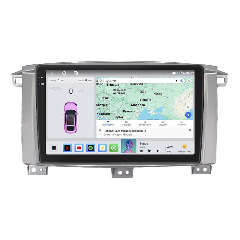 Автомагнітола Lesko для Toyota Land Cruiser 100 Series Рестайлінг 1 2002-2005 4/64 QLED CarPlay GPS Prime 9" (22391559)