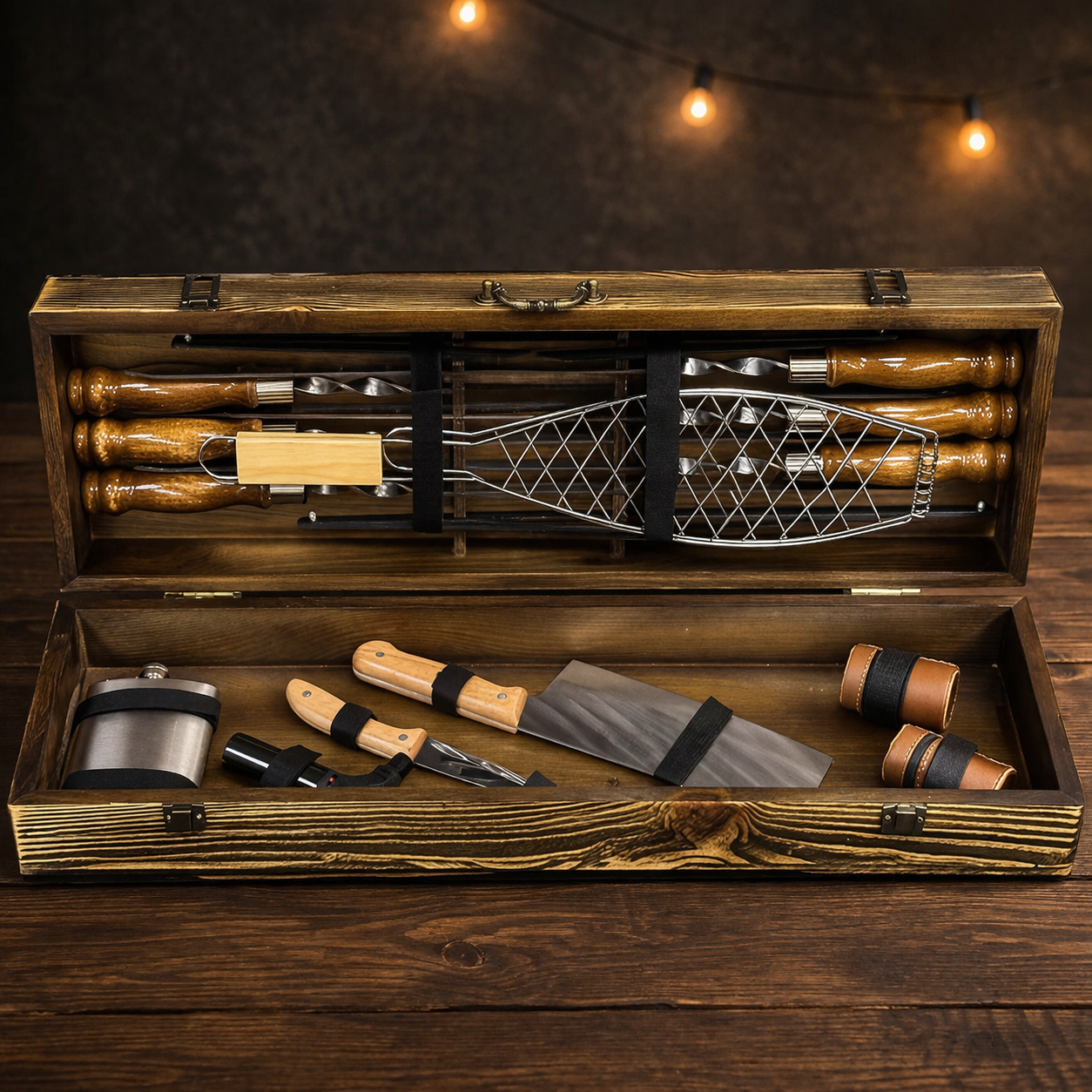 Подарочный набор шампуров Jooki Мастер BBQ светлая текстура (10234)