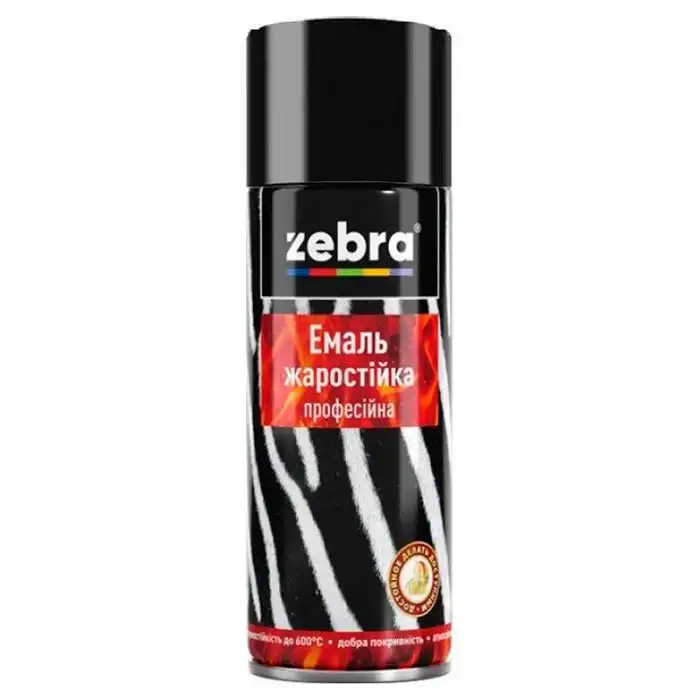 Емаль-балон жаростійка ZEBRA 400 мл Чорний