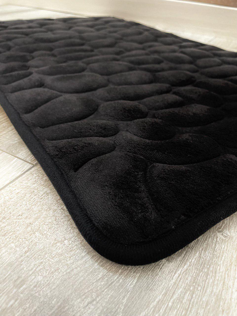 Коврик для ванной Stone Premium Memory Foam 60х40 см Чёрный (KMS0004) - фото 4 Коврик для ванной Stone Premium Memory Foam 60х40 см Чёрный (KMS0004) - фото 4