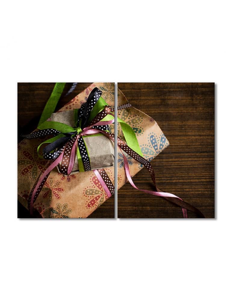 Картина модульная Подарочная упаковка с ленточками 2 модуля 60x90 см