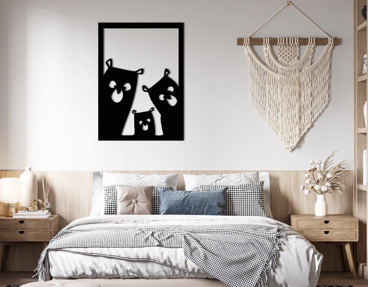 Декоративное панно на стену Upwood Decor Bears 25х34,5 см Black (1572631380)
