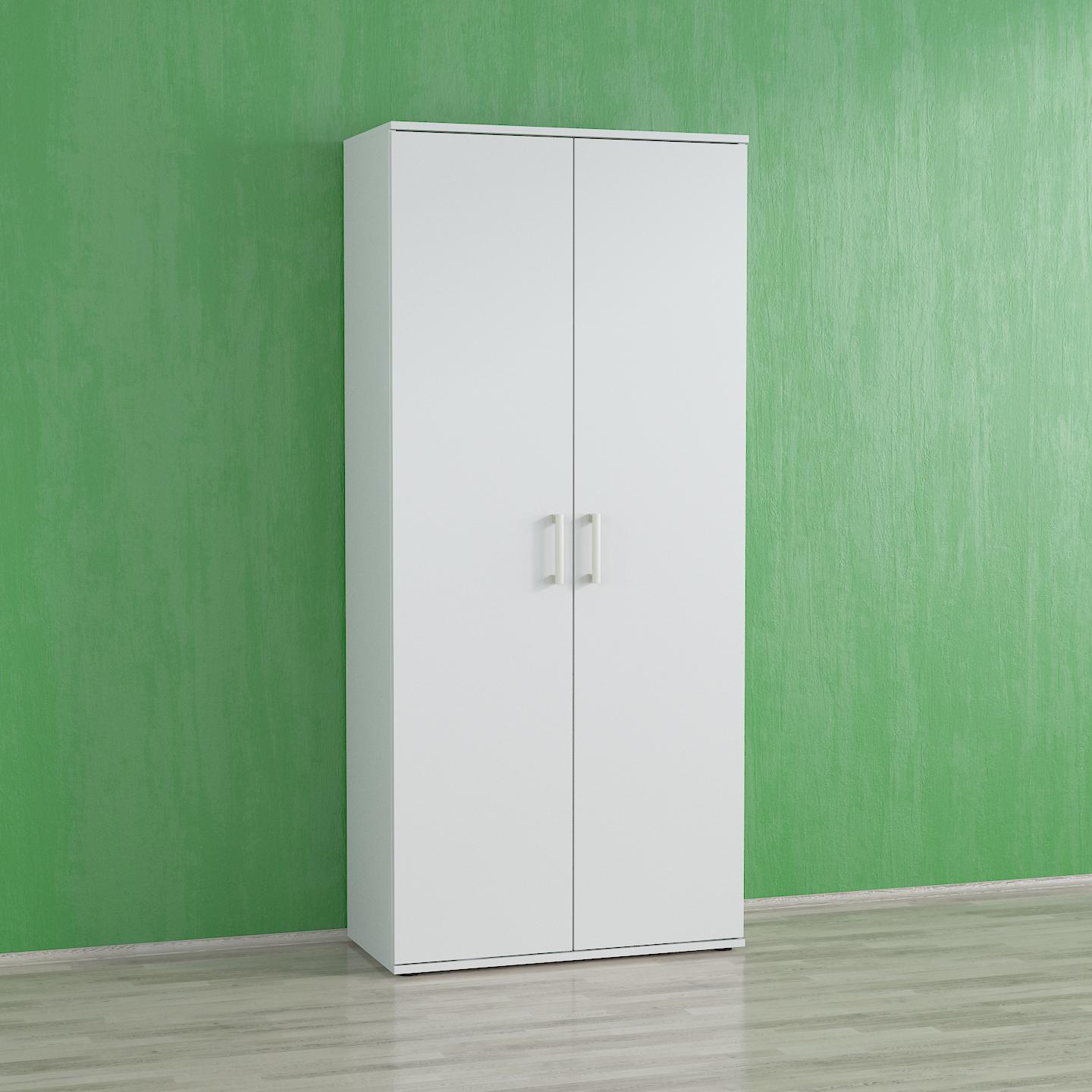 Шкаф с полками и штангой Nils 800х390х1780 мм Белый - фото 4