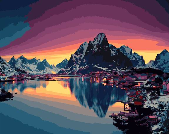 Картина по номерам Brushme Северный закат (GX21713) Картина по номерам Brushme Северный закат (GX21713)