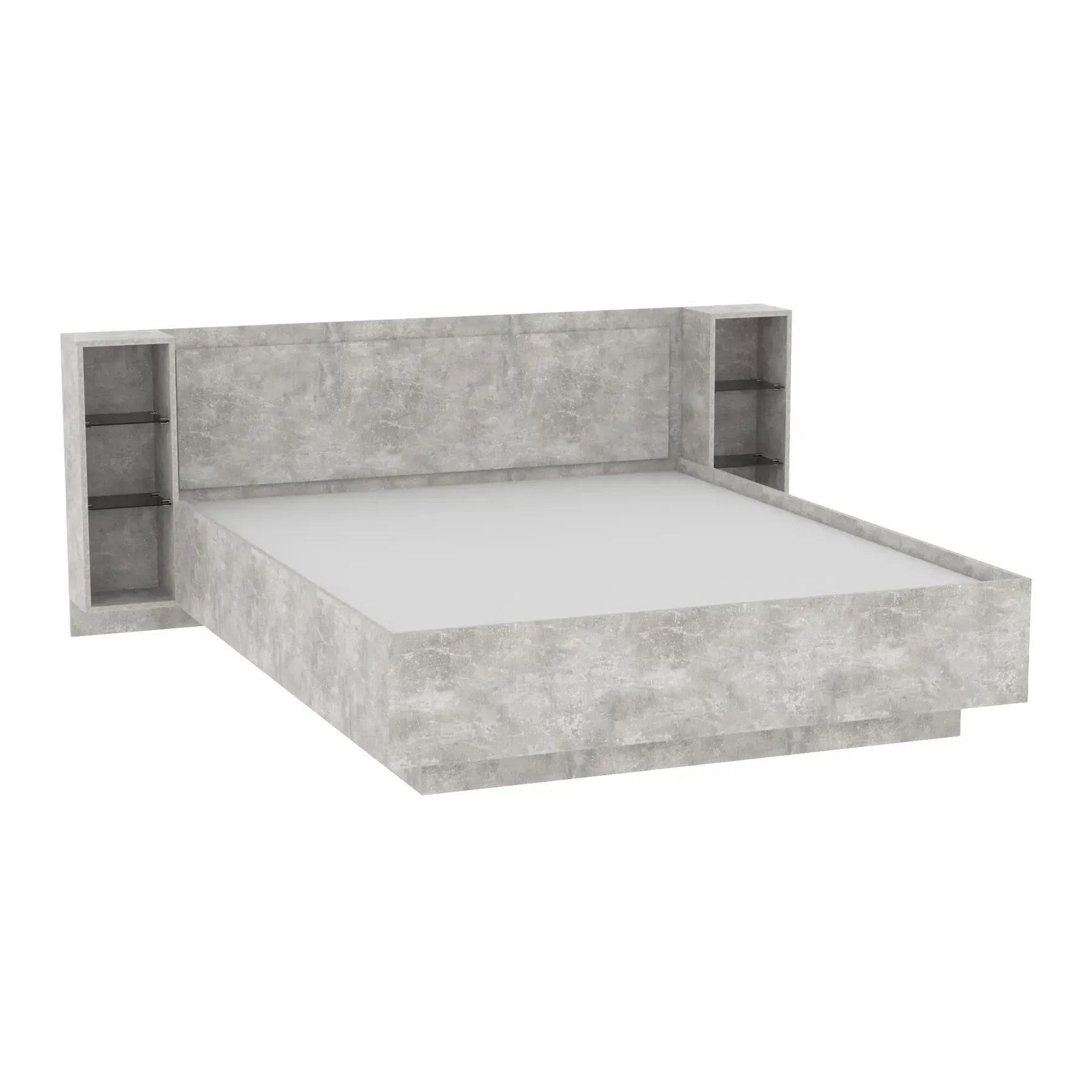 Кровать двуспальная Kontinent Kristal №1 с полками 160x200 см Бетон (66603120) Кровать двуспальная Kontinent Kristal №1 с полками 160x200 см Бетон (66603120)