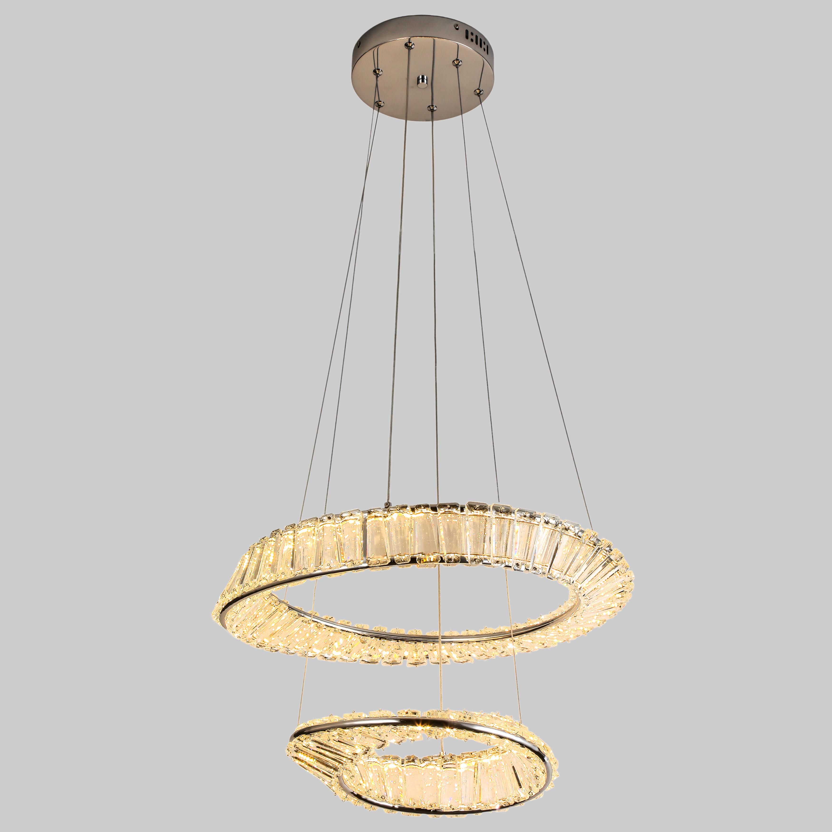 Люстра CRYSTAL арт-деко Серебряный/Хром (99-L8801 (500+350) CH)