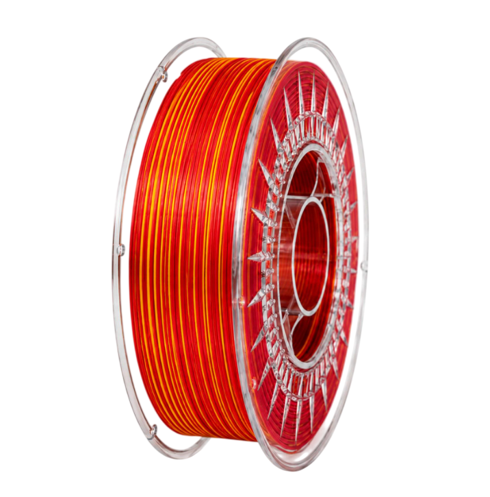 PLA філамент двокольоровий Pochatok Filament 1,75 мм 0,75 кг Червоний металік/Жовтий шовковий (13317)