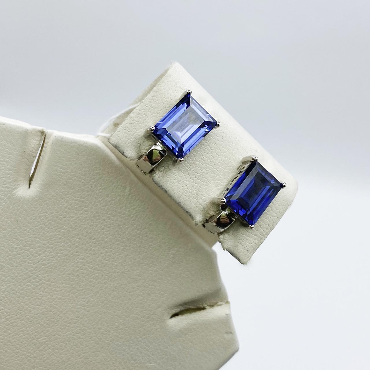 Серьги серебряные с танзанитом 4,87 г (1949360404)