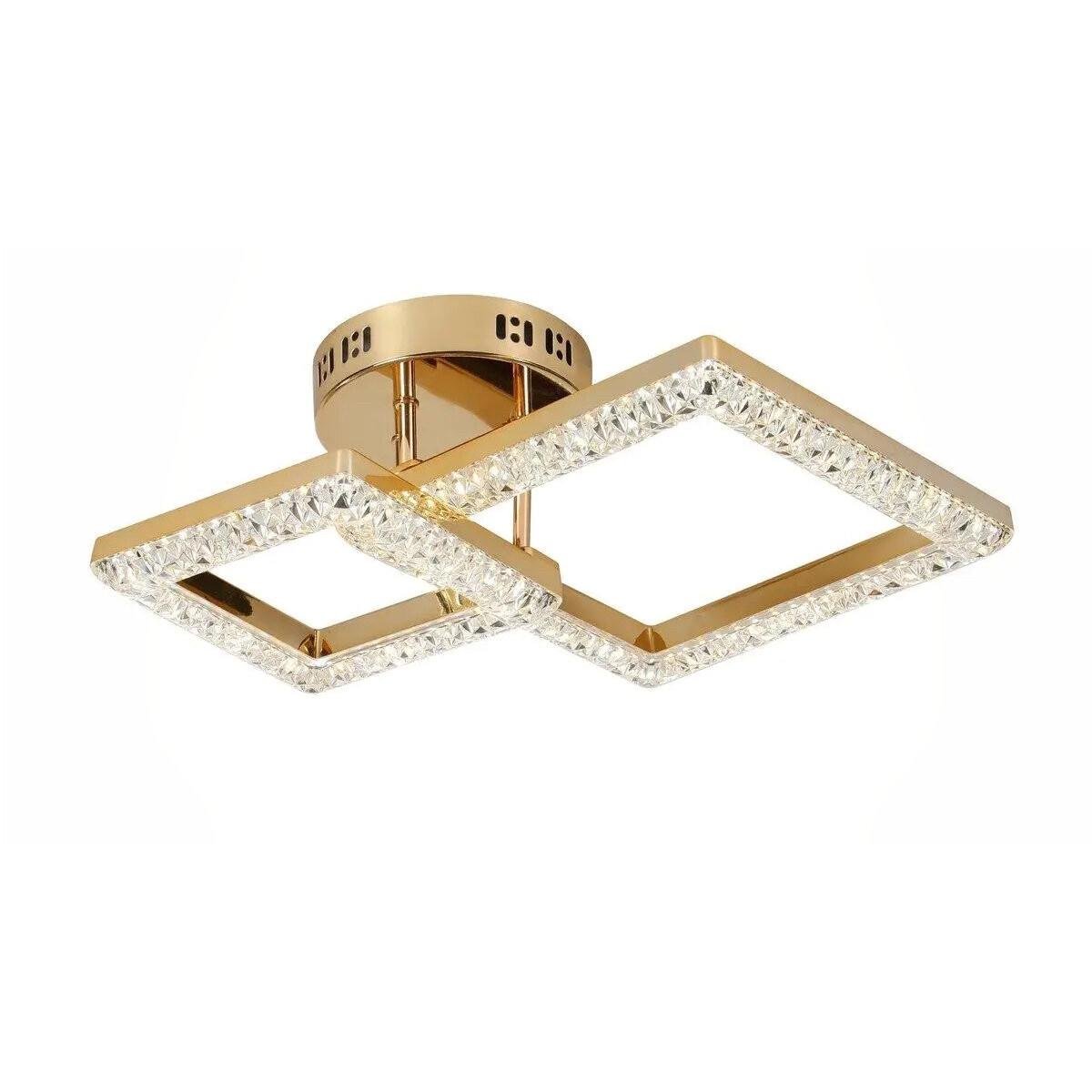 Люстра светодиодная Sirius на два плафона 50W 3000-6500К Золотой (G 2726/1+1 GD 25W*2)