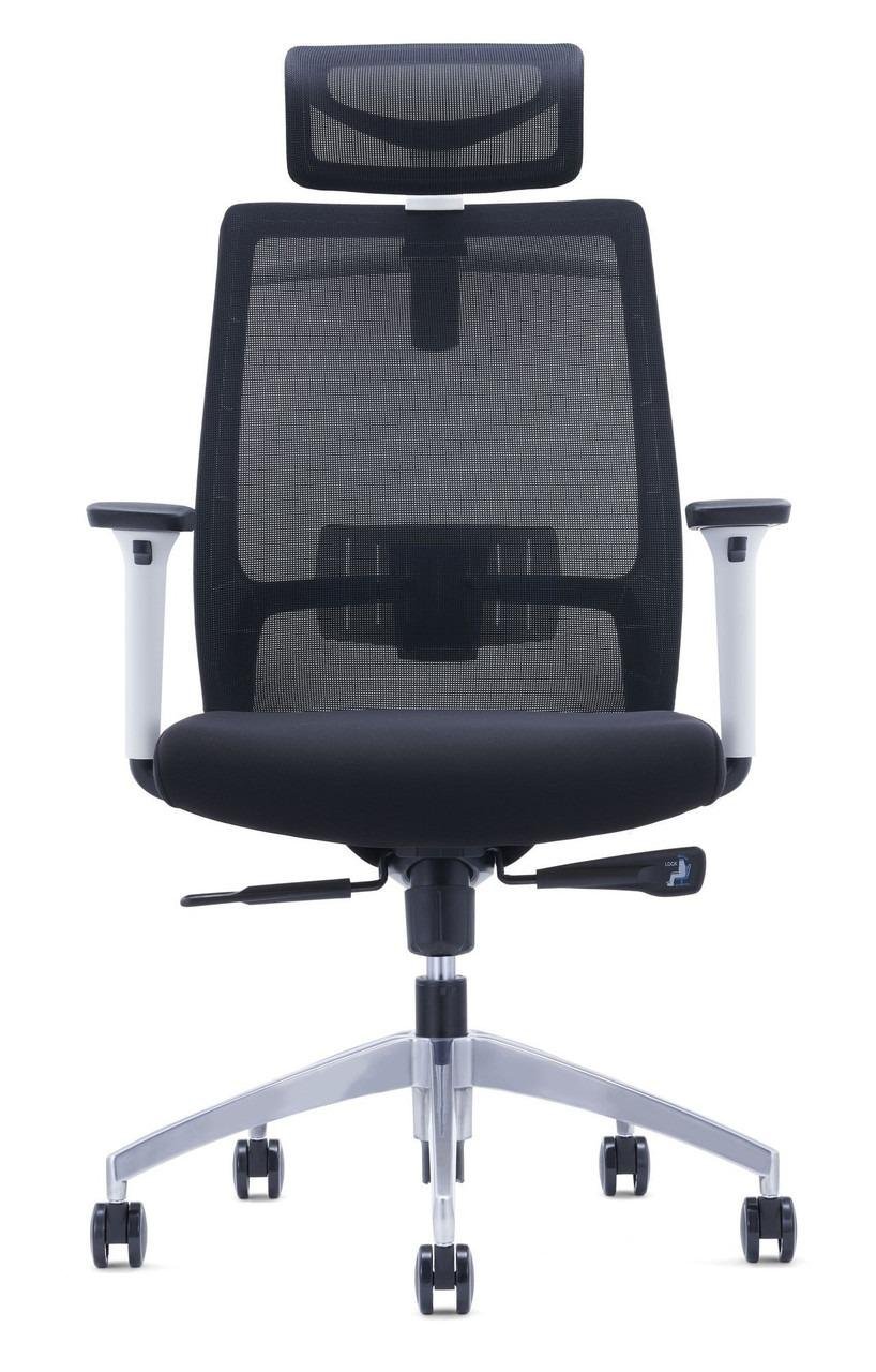 Крісло AMF Install White Alum із регулюванням висоти підлокітників Black/Black