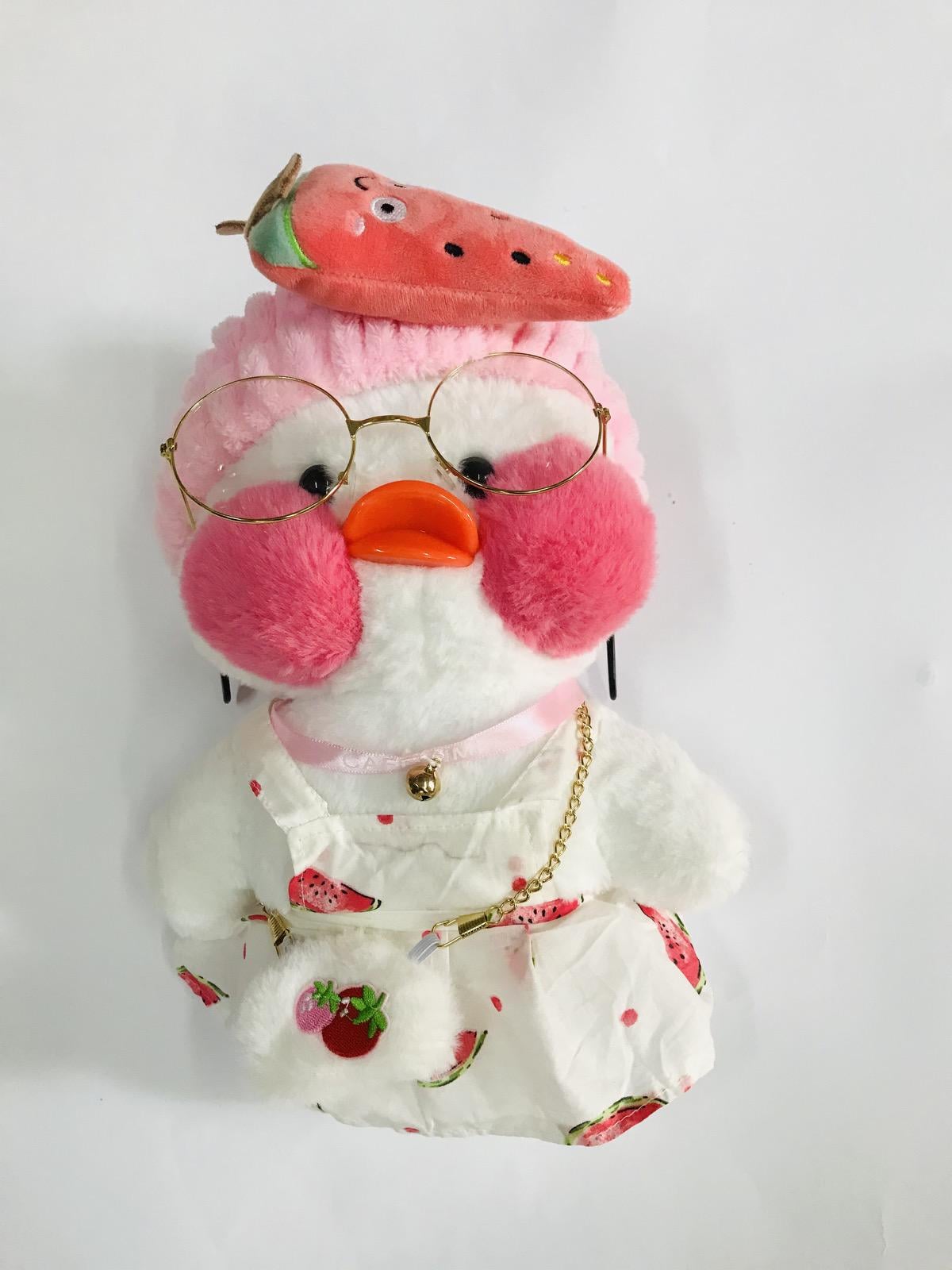 Мягкая утка LaLaFanFan Duck с одеждой в повязке 30 см Белый (LaLaFanFan 21)