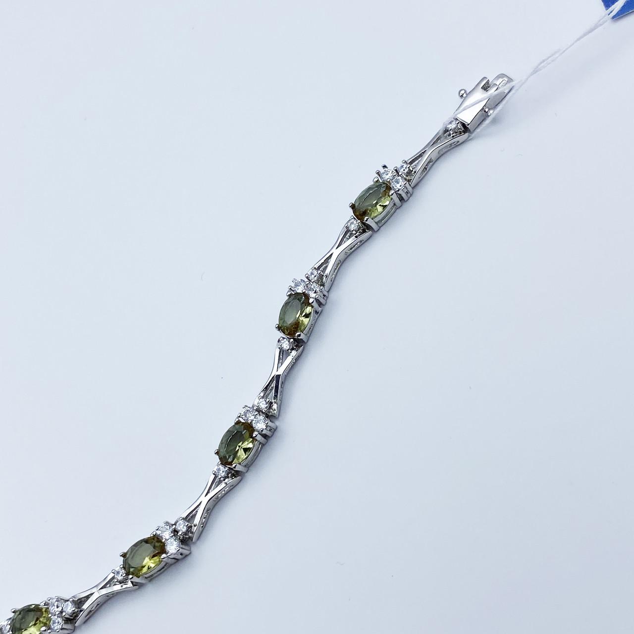 Браслет серебряный с султанитом р. 17,5 см 10,93 г