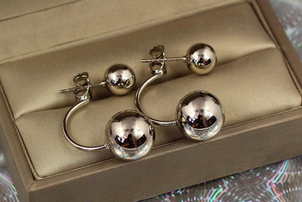 Серьги Xuping Jewelry Матрешки шарики 3 см Серебристый (1870658768)