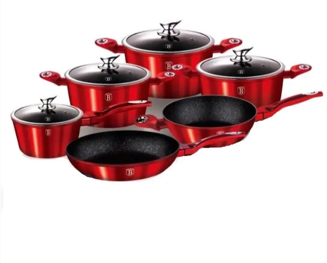 Набор посуды Benson BN-335 10 пр. Красный