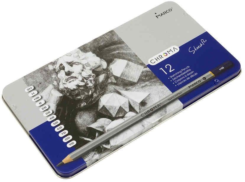 Набір графітних олівців Marco Chroma 2H-9B 12 шт.