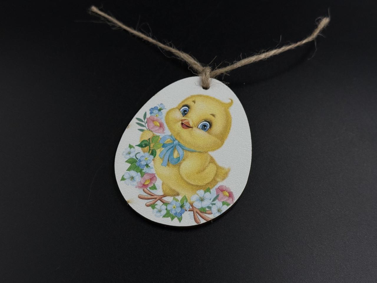 Заготівка-підвіска для рукоділля Пасхальне яйце з принтом курча під декупаж і розпис 8х6 см Різнокольоровий (XV-011) - фото 4 Заготівка-підвіска для рукоділля Пасхальне яйце з принтом курча під декупаж і розпис 8х6 см Різнокольоровий (XV-011) - фото 4