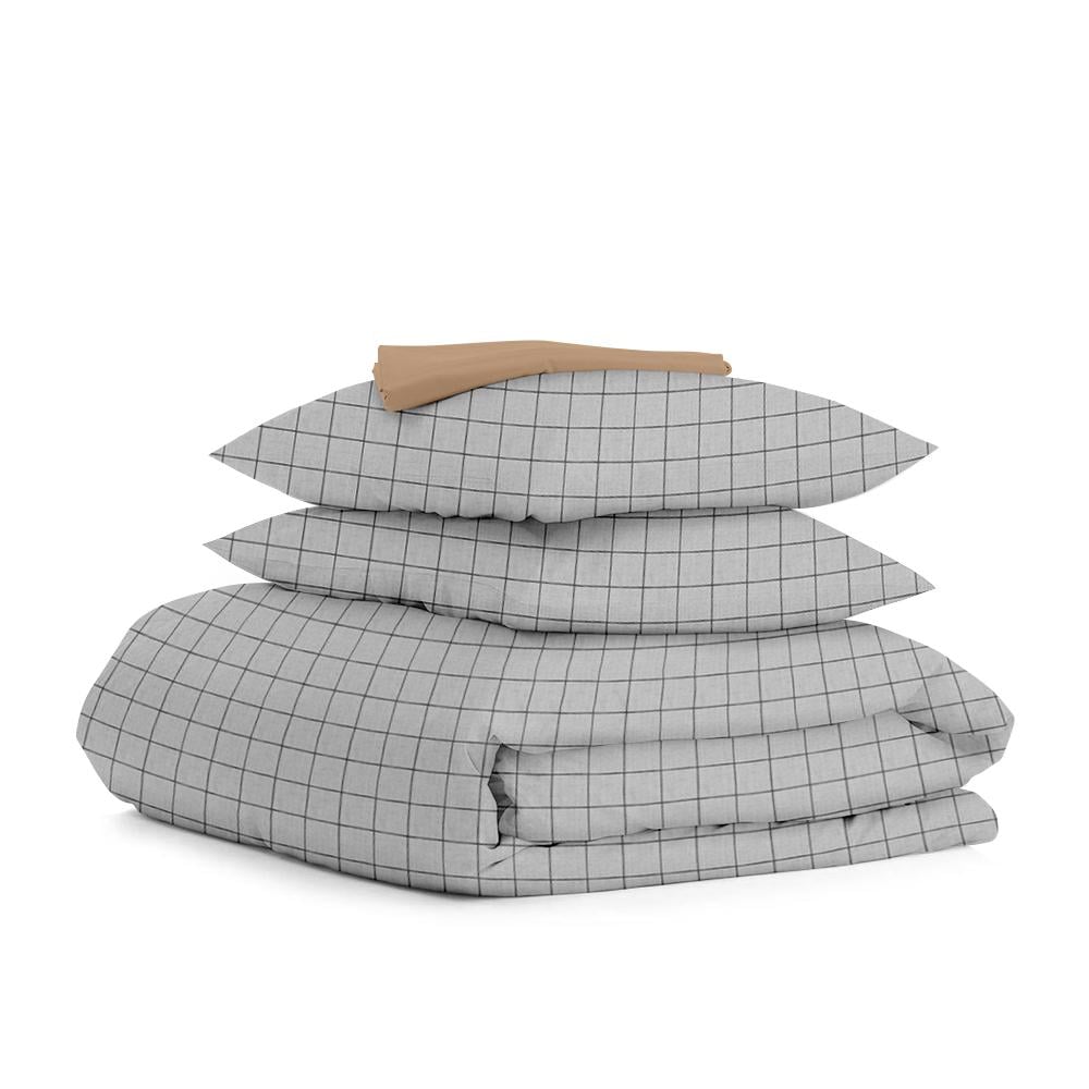 Постель двуспальная Cosas Grey Geometry с простыней на резнике 180х220 см (4822052141458)