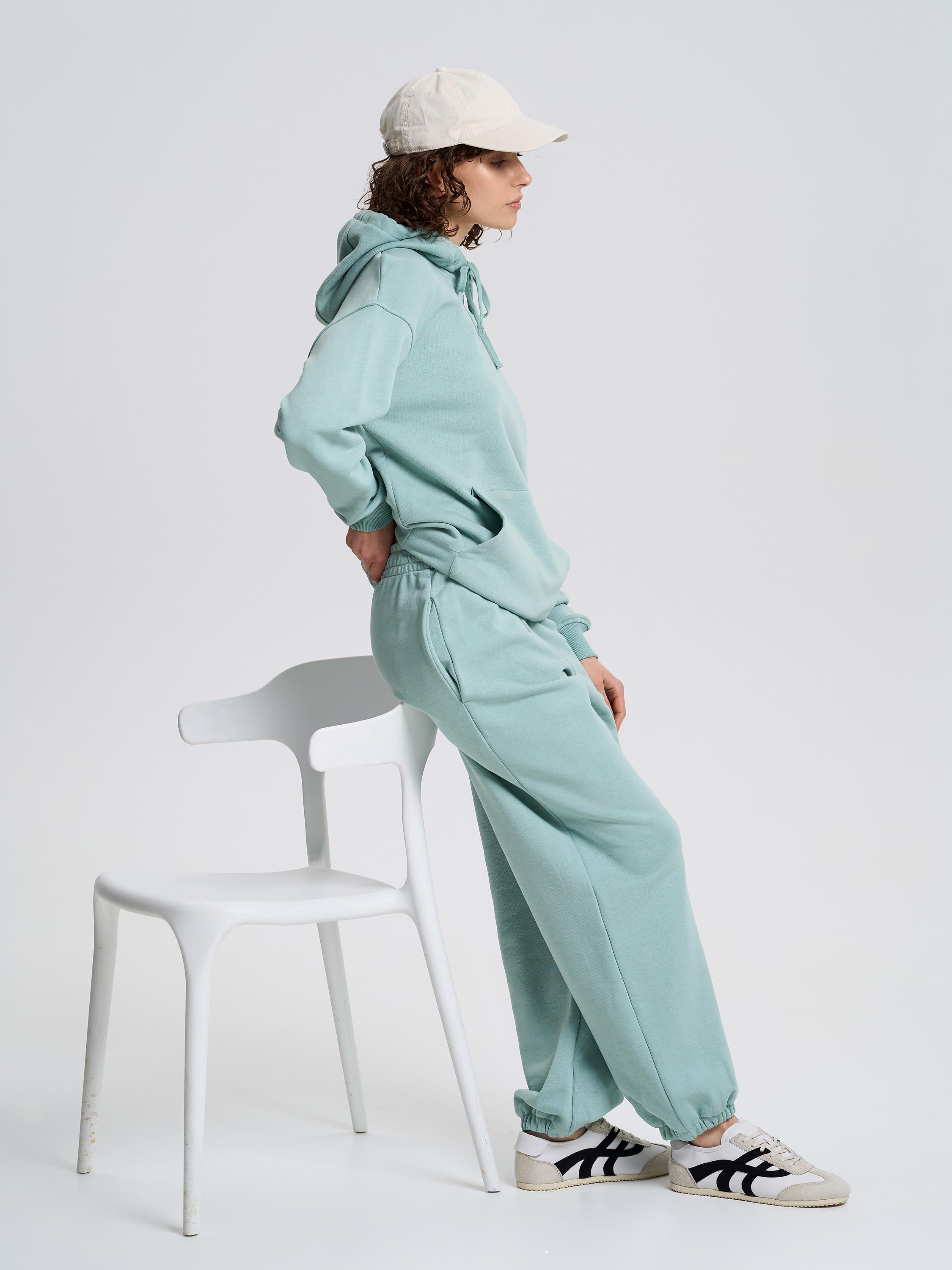 Худі жіноче однотонне ROZA 231110 XL Темно-бірюзовий (4824005717963) - фото 6 Худі жіноче однотонне ROZA 231110 XL Темно-бірюзовий (4824005717963) - фото 6