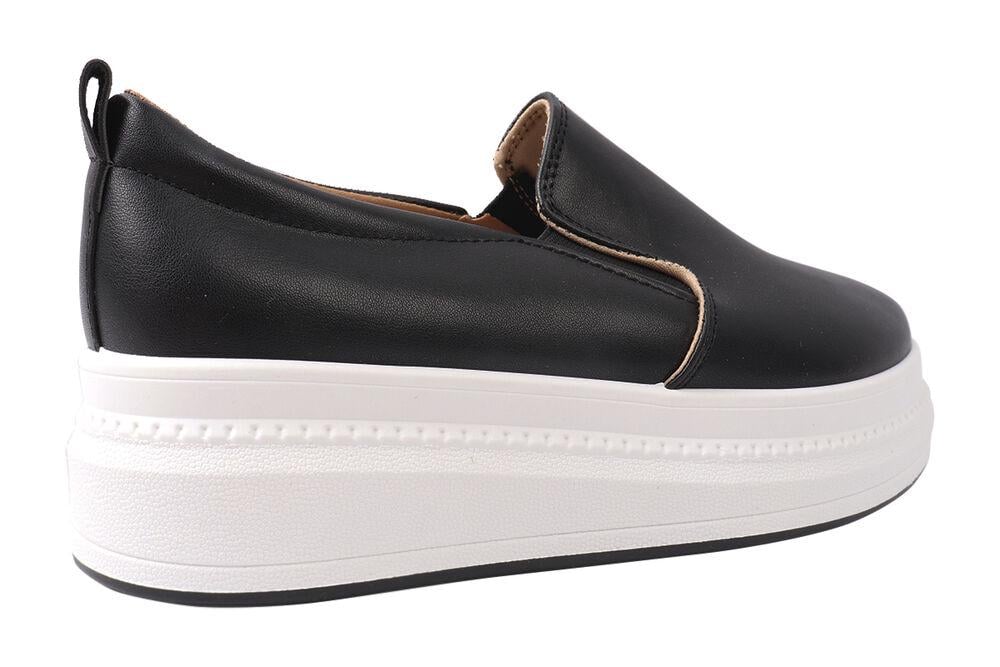 Кеды-слипоны женские Fashion из эко кожи на платформе Черный (7-21DTCPF 36) - фото 4