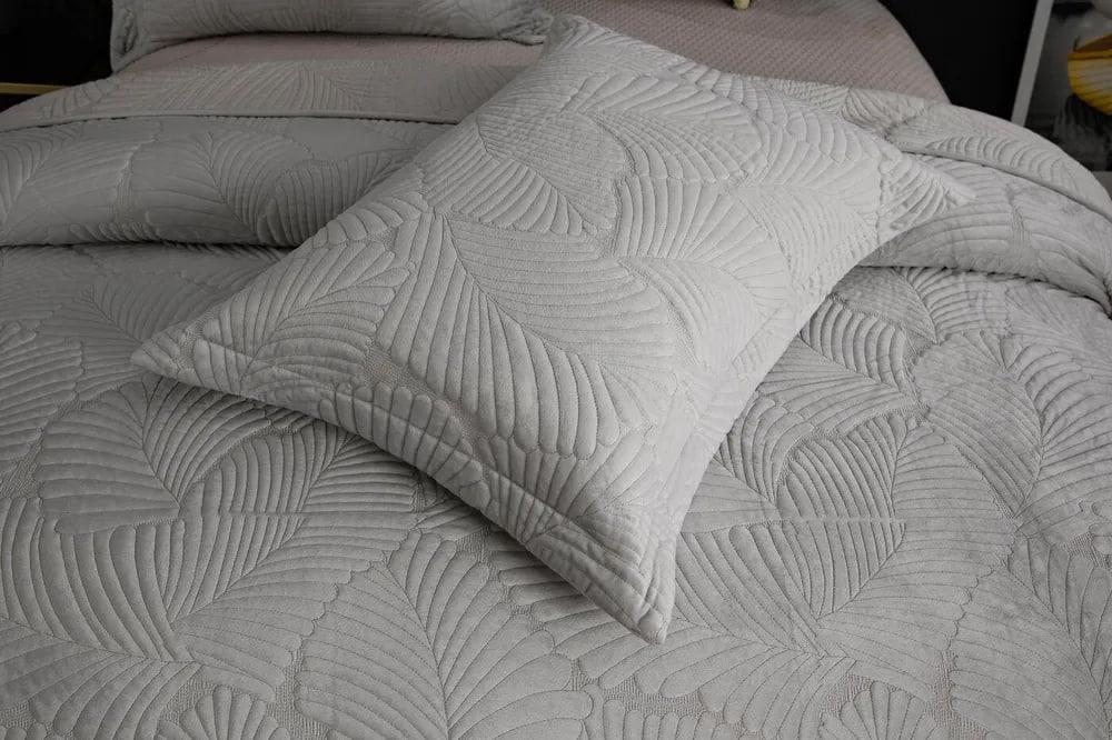 Набор покрывало и наволочки велюр 210х230 см/50×70 см Серый (Д-vik-velur-pokruvalo-004) - фото 5