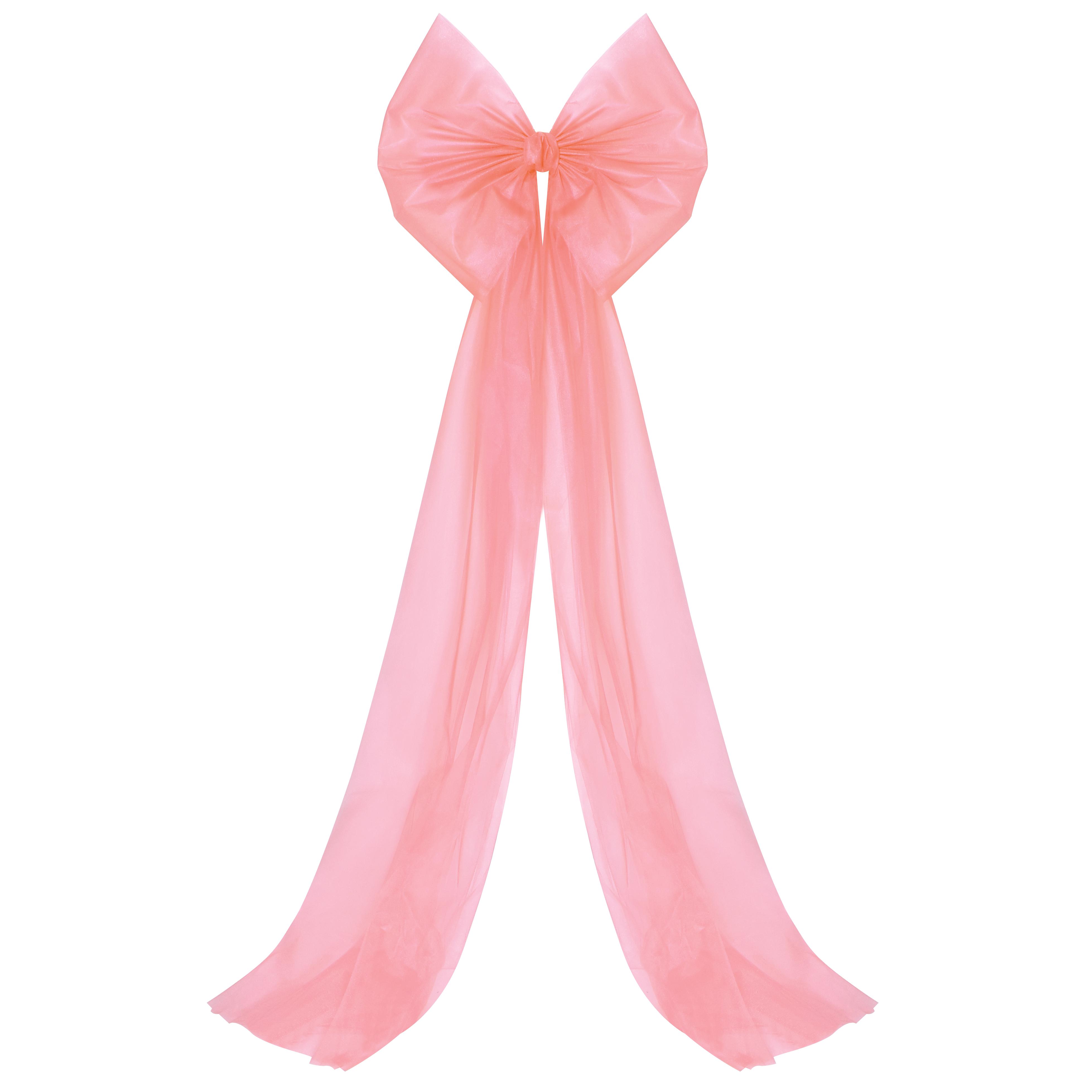 Бант декоративный фатиновый 65х200 см Пудровый (26235)