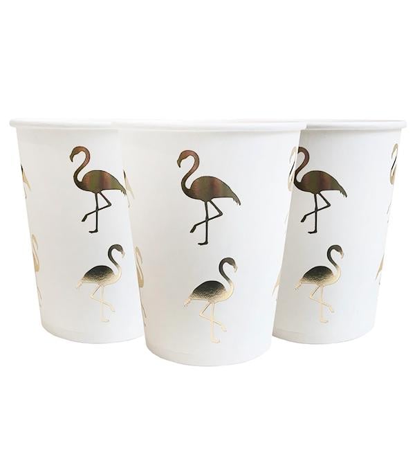 Паперові стаканчики Фламінго 10 шт. 250 мл картон