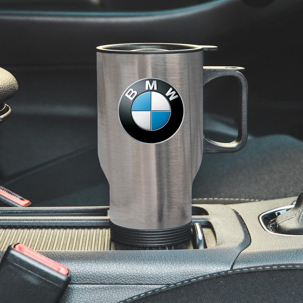 Термокружка автомобильная с логотипом BMW 450 мл Серебристый (21693611)
