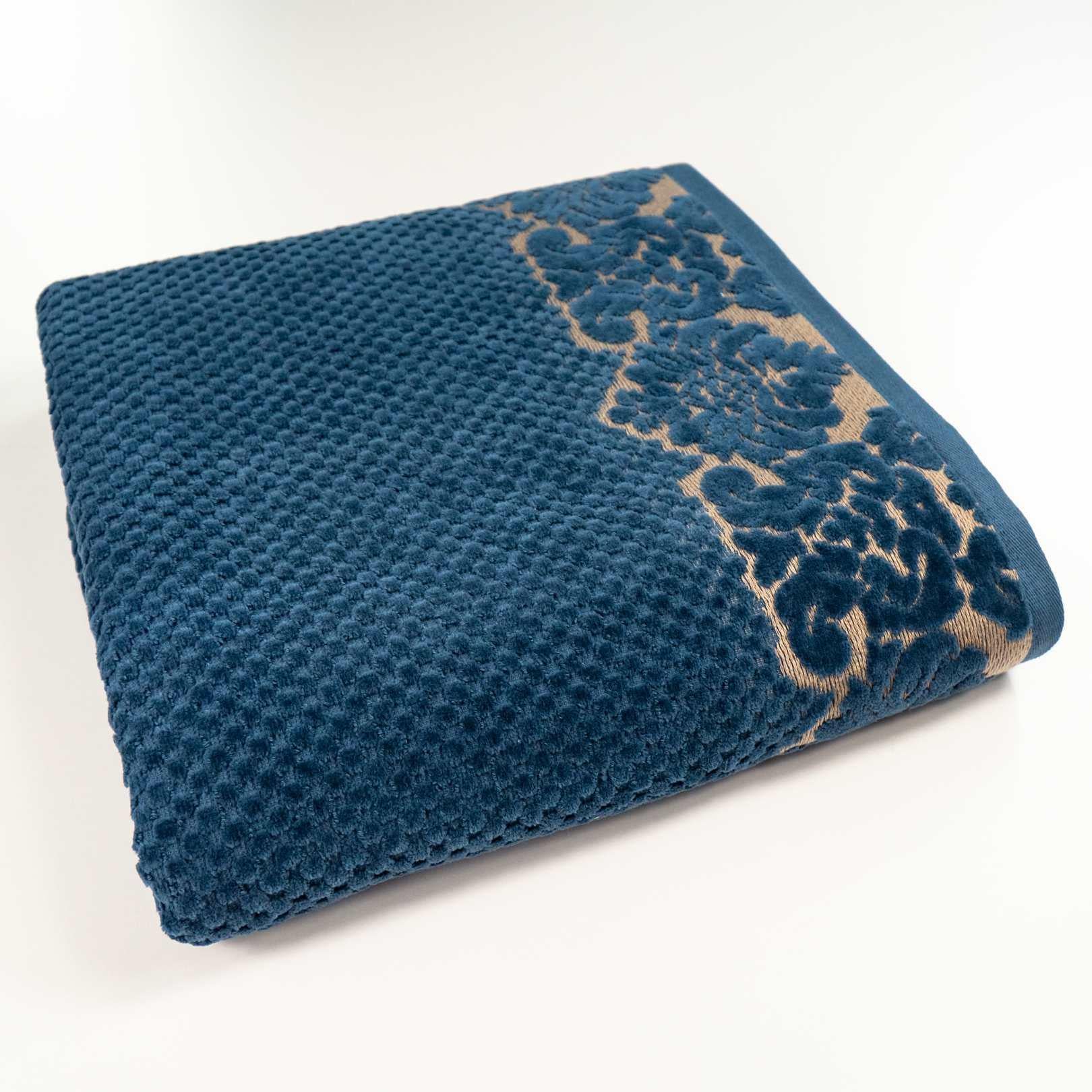 Полотенце банное Damask жаккардовое с велюром 70x140 см Темно-синий (550-dv-140-dblue)