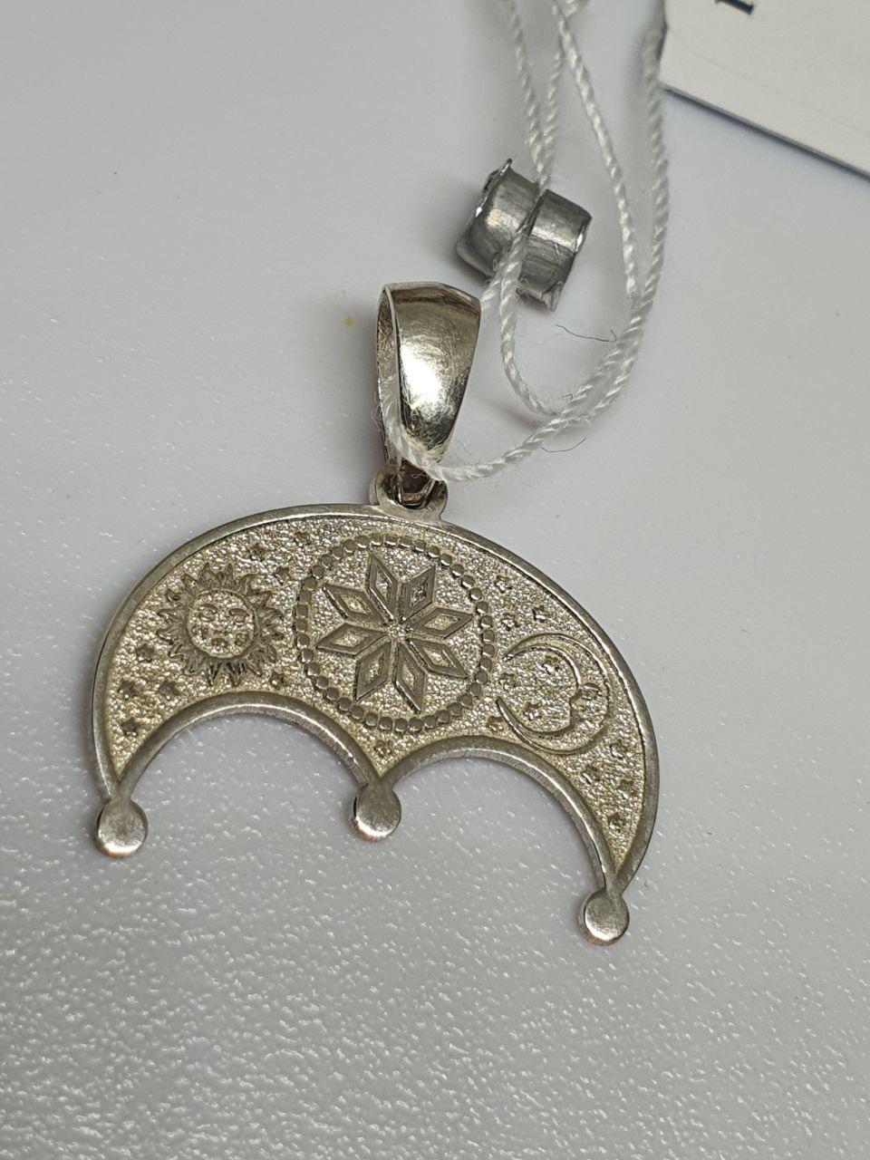 Срібна підвіска кулон 925 проба Лунниця з алатиром 2 см (2580828920) - фото 8
