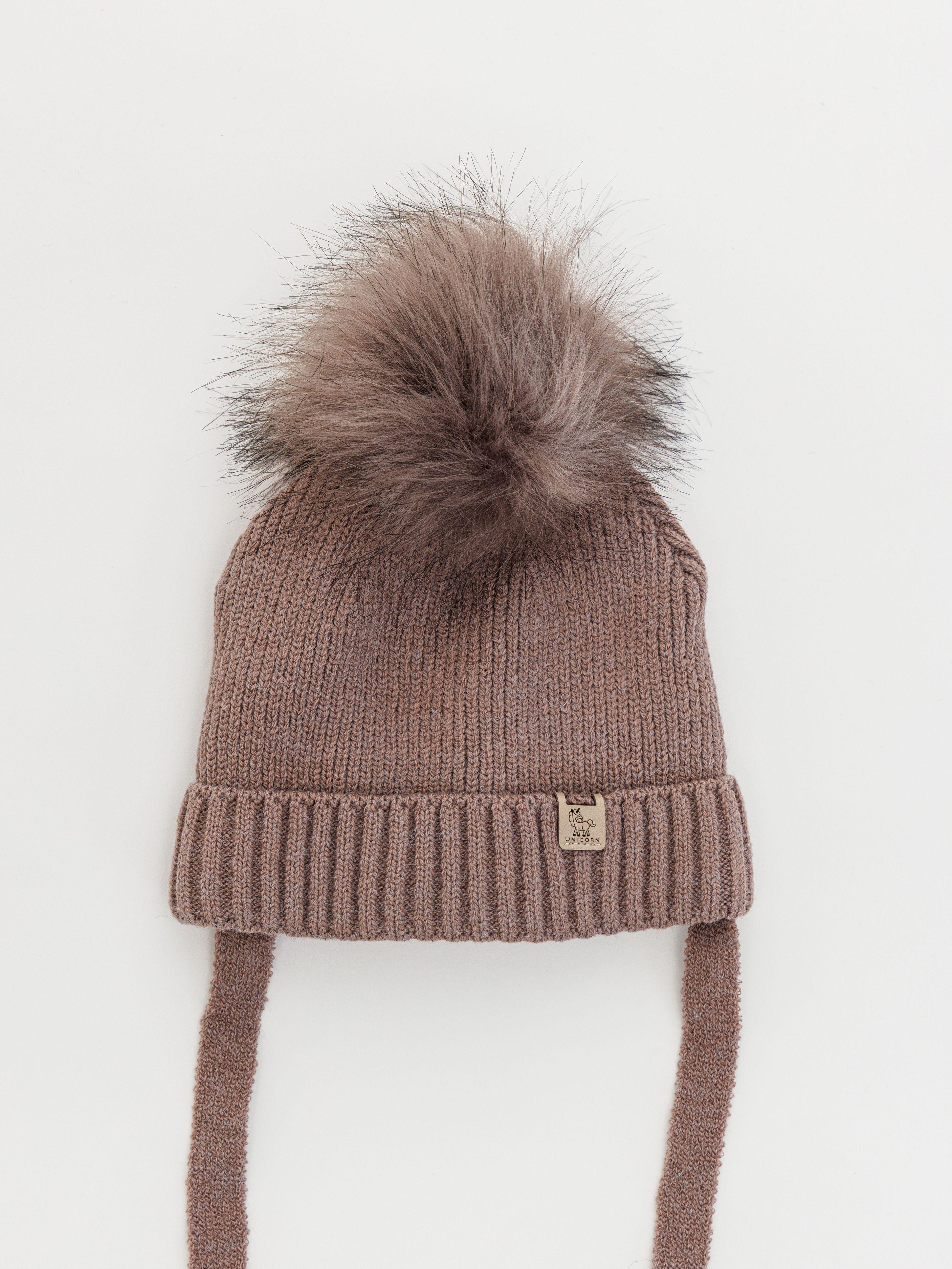 Шапка для девочки Долли K63 флис 46-48 см Кофейный