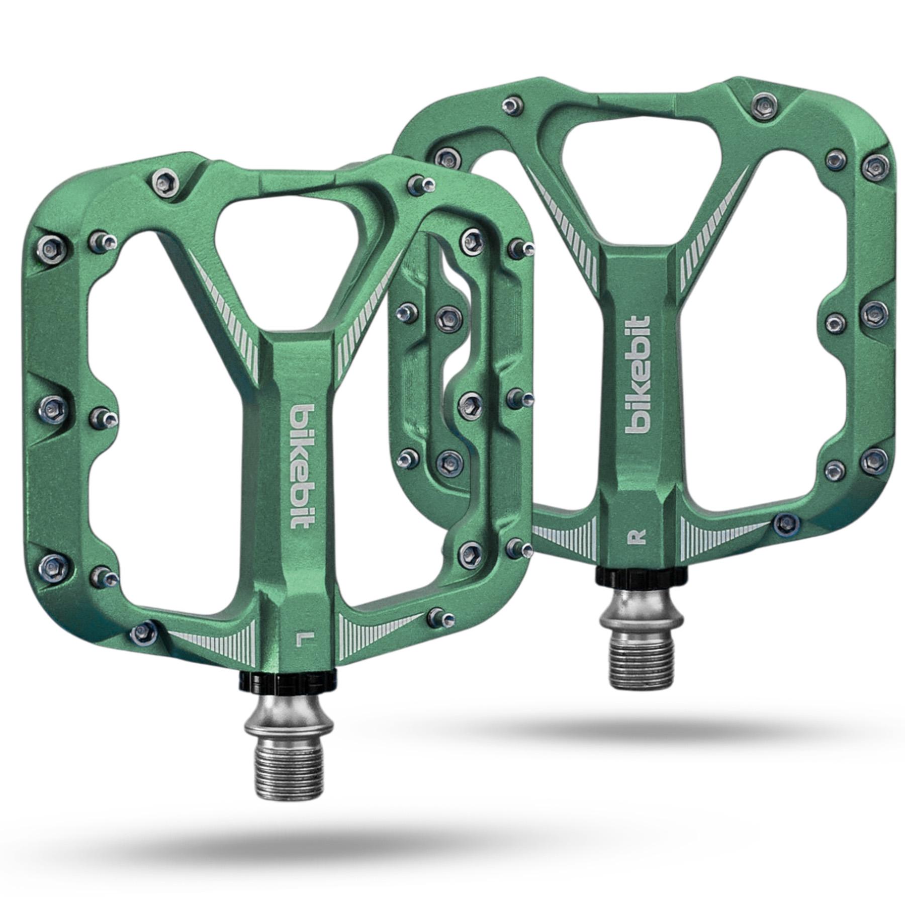 Педали велосипедные BIKEBIT JT88 3 пром-подшипника/Cartridge Axle/алюминиевые Оливковый (BB-JT88-5402)