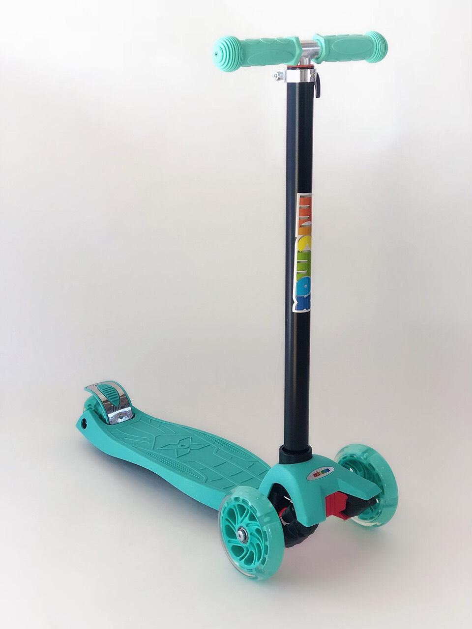 Самокат детский Scooter Pro с подсветкой колес 036 Бирюзовый (036-b)