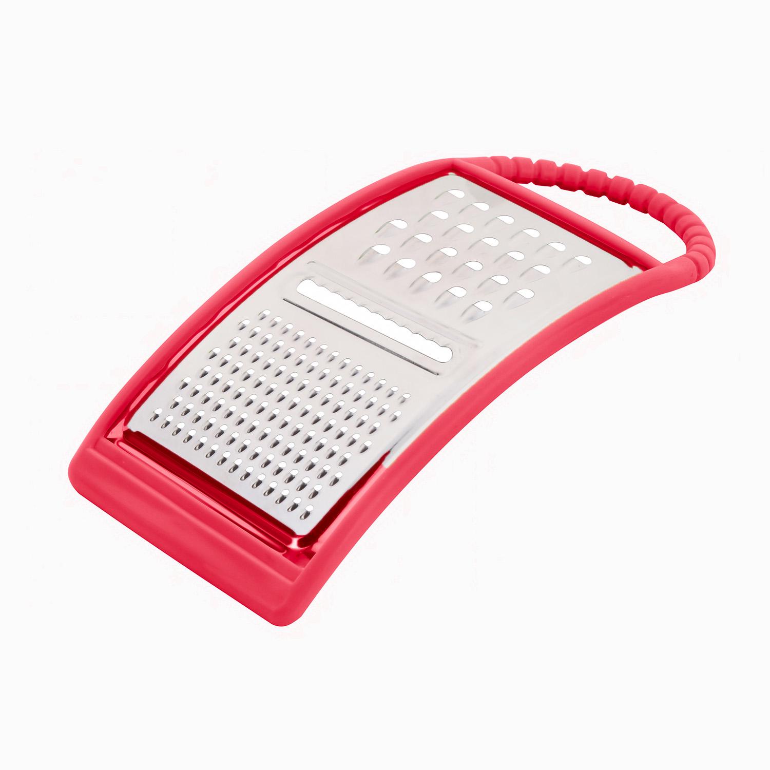 Терка с ручкой 3в1 пластик/нержавеющая сталь Красный (1847153123) - фото 1 Терка с ручкой 3в1 пластик/нержавеющая сталь Красный (1847153123) - фото 1