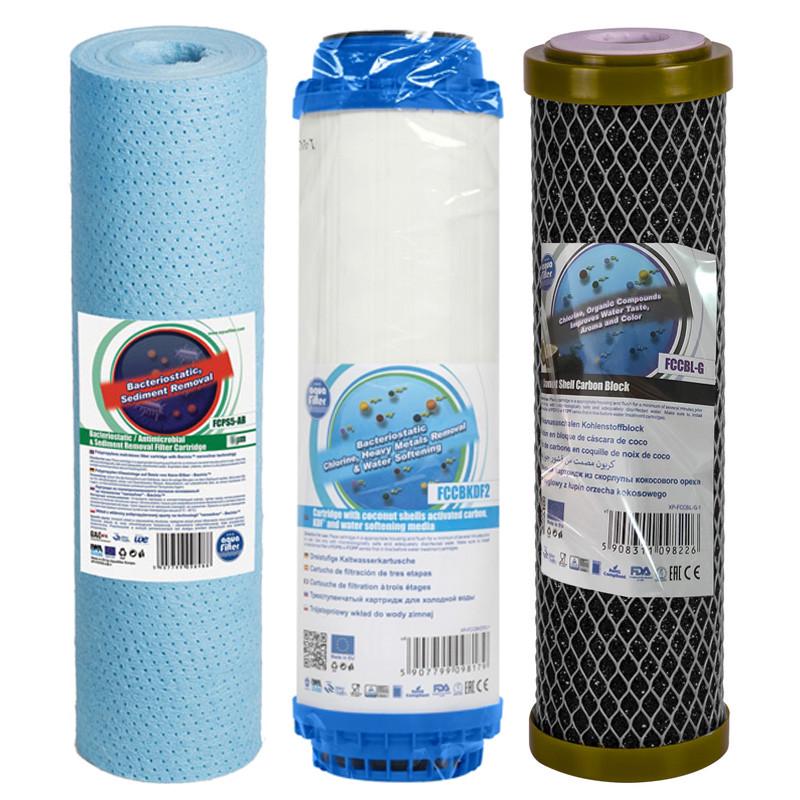 Набор картриджей Aquafilter очистка/защита от бактерий умягчение антибактериальный серия GOLD (2306097094)