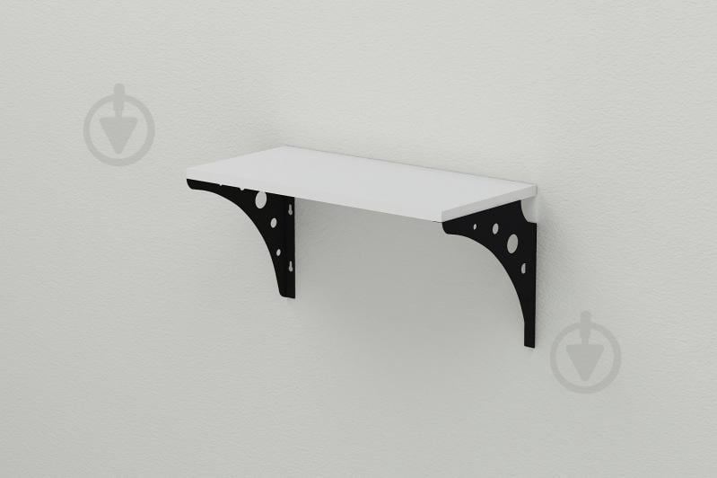Полка настенная Ferrum-decor Ханди 2 240x600x240 металл Черный ДСП Белое 16 мм (XND0022)