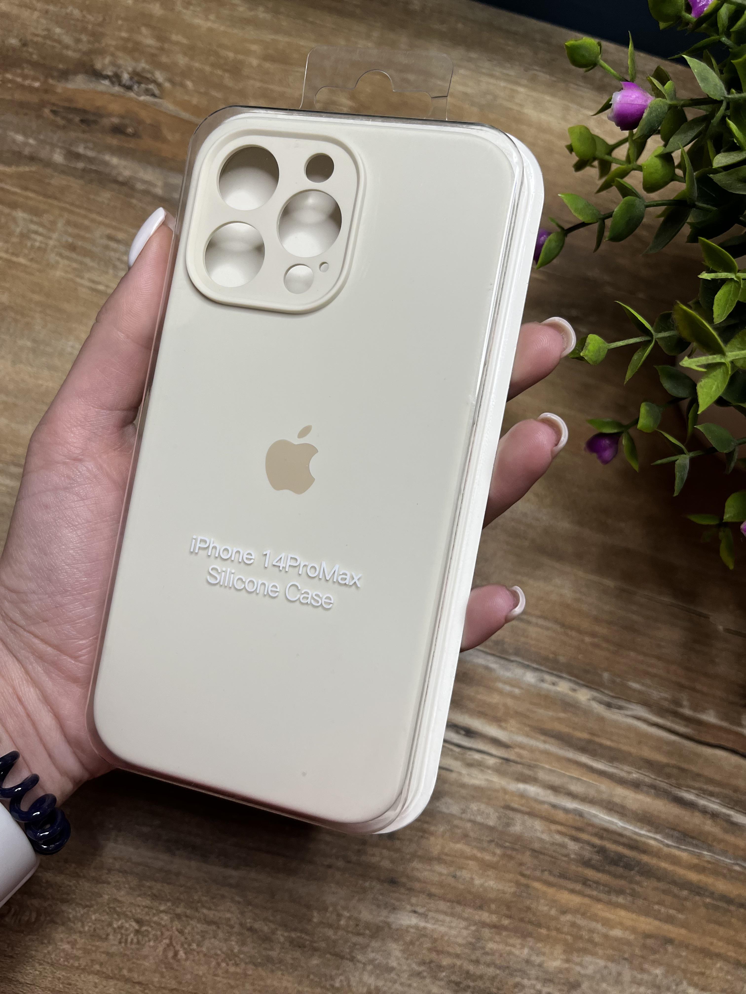 Чехол накладка на iPhone (Айфон) 14 Pro Max закрытый низ и закрытая камера silicone case full camera Apple