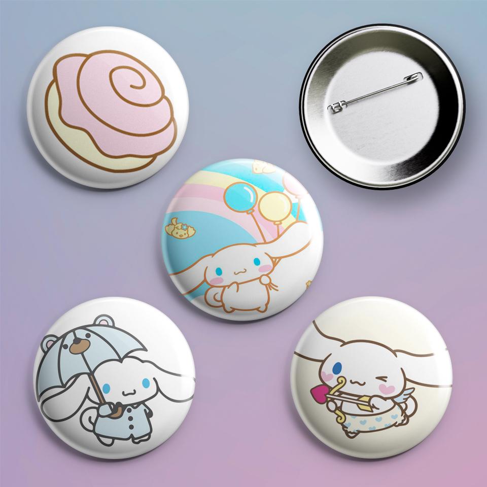 Значки на рюкзак із принтом Cinnamoroll 4 шт.