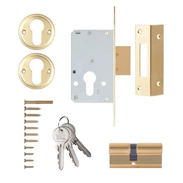 Комплект замка KALE 157 В 35 мм із циліндром 62 мм 3 ключі (157/35+62 mm-nic)