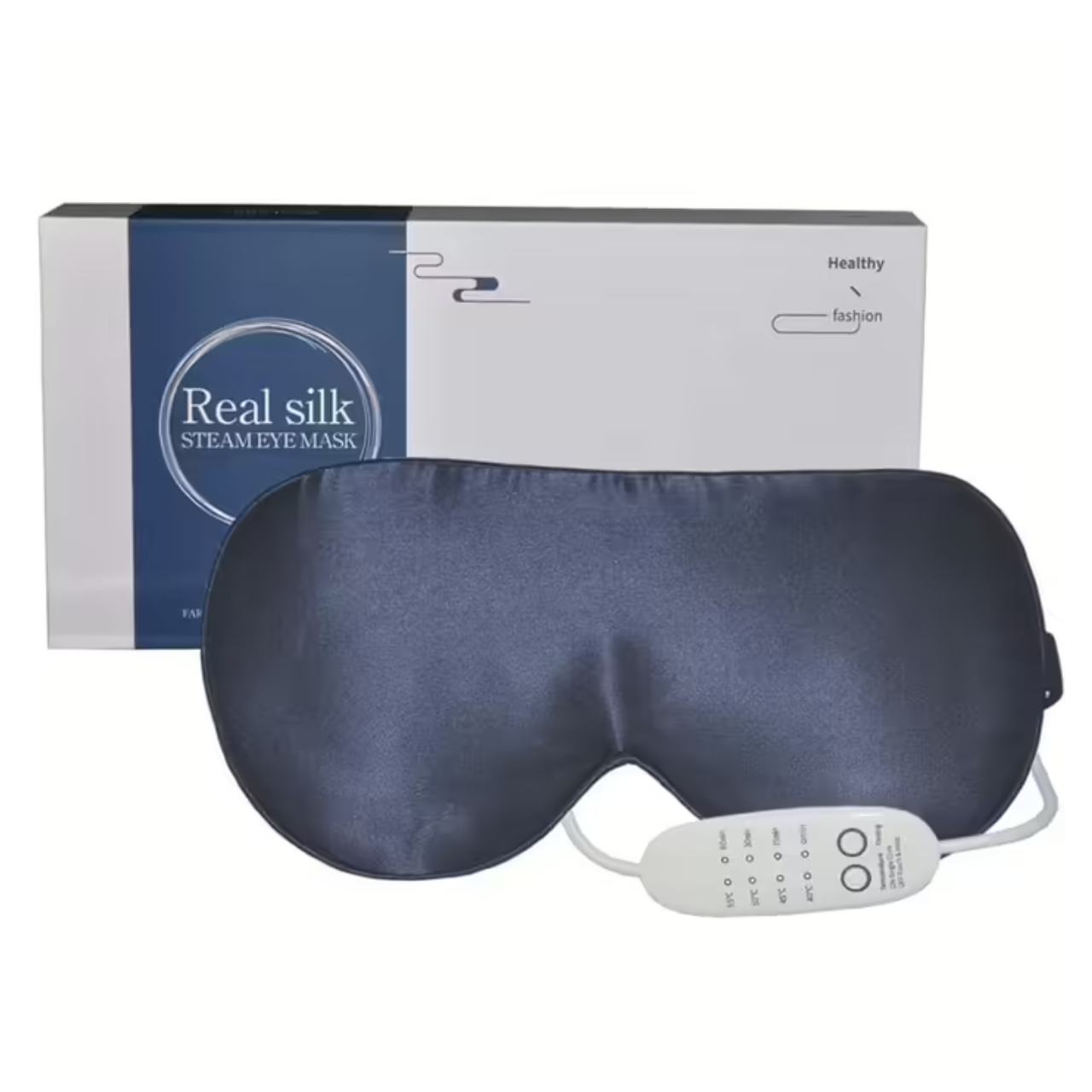 Маска для очей зігріваюча PJYU шовкова з USB та таймером Темно-синій (1589122) Маска для очей зігріваюча PJYU шовкова з USB та таймером Темно-синій (1589122)