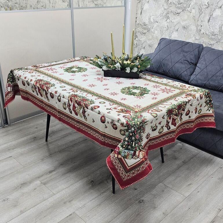 Скатерть гобеленовая рождественская 120х160 см