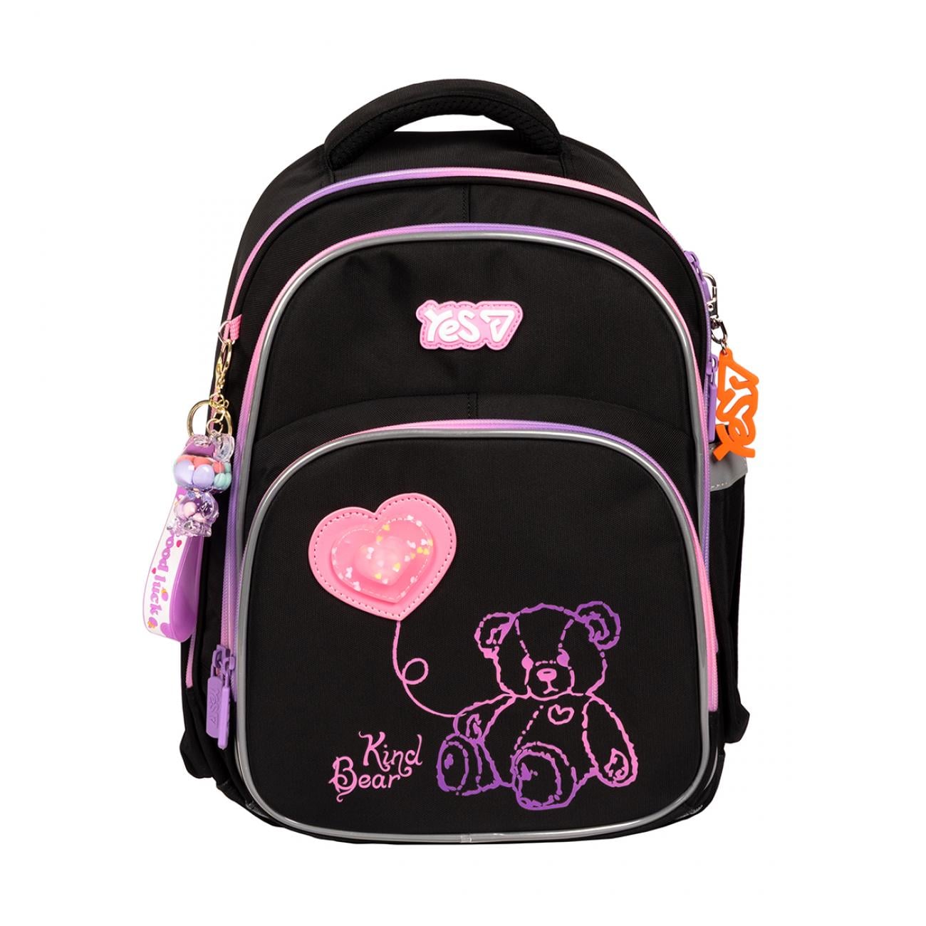 Школьный полукаркасный рюкзак YES Pink Bear LED S-91M (550499) Школьный полукаркасный рюкзак YES Pink Bear LED S-91M (550499)