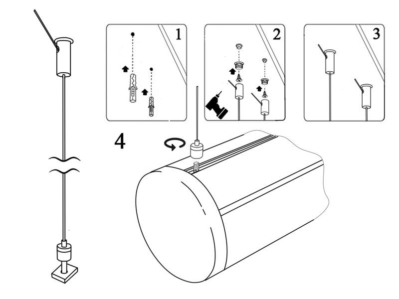 Светильник светодиодный подвесной линейный LEDUA N30-2000 круглый 220V 52W 8800 Lm 6000К (25313643) - фото 4 Светильник светодиодный подвесной линейный LEDUA N30-2000 круглый 220V 52W 8800 Lm 6000К (25313643) - фото 4