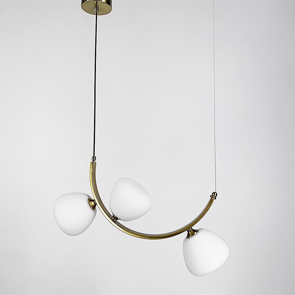 Люстра MODERN FLORAL ARCH на 3 плафона Латунь/Белый (C18D/3 AB)