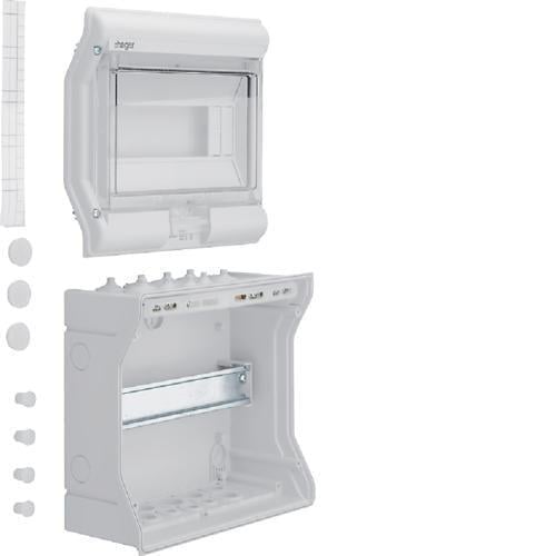 Розподільний щит Hager VECTOR 10 модулів пластик 236х210х114 мм навісний Прозорий (VE110D)