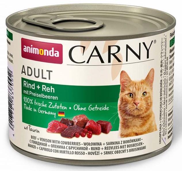 Корм влажный для кошек Animonda Carny с говядиной/олениной и брусникой 200 г (1830807770)