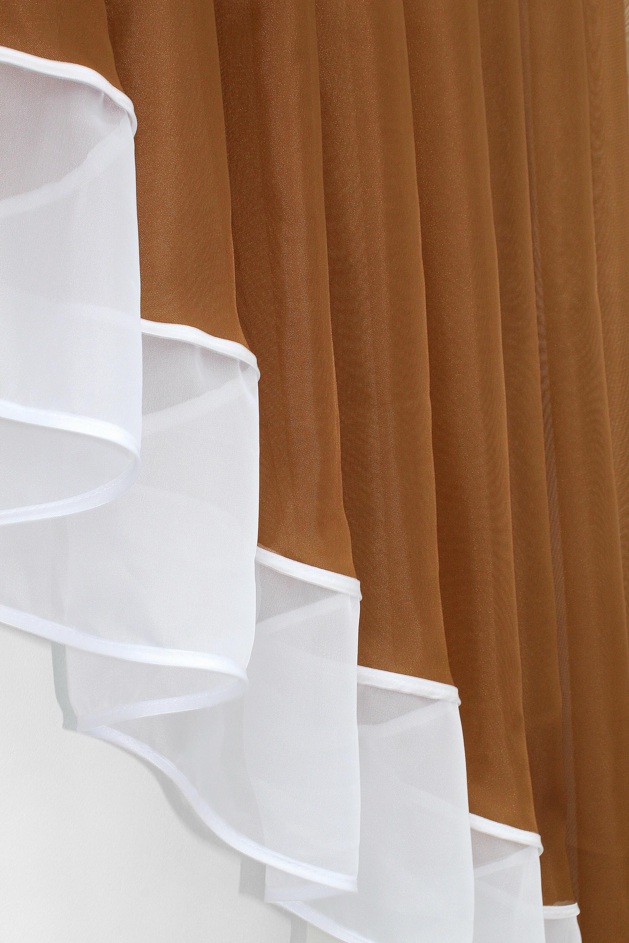 Занавеска кухонная VR-Textil № 023к 150х150 см Белый/Коричневый (50-520) - фото 4