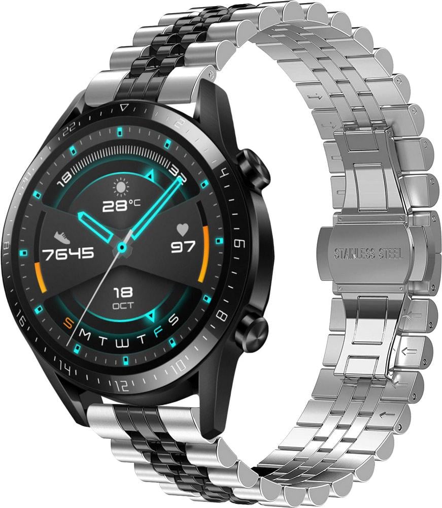 Браслет металевий Stech Line для Huawei Watch GT Silver Black (29140-69)