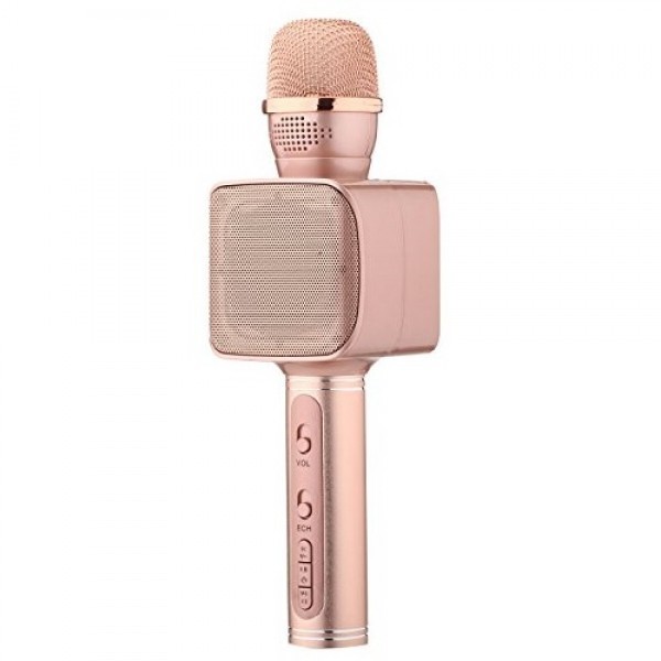 Микрофон колонка Magic Karaoke беспроводной портативный Bluetooth для караоке Розовый  YS-68 NEW